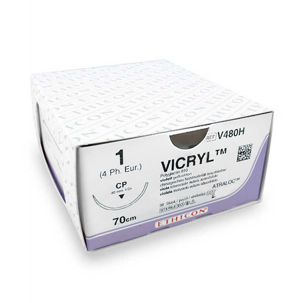 Nahtmaterial Vicryl Plus (1, 70 cm, CP, V480H) 36 Stück | Ethicon