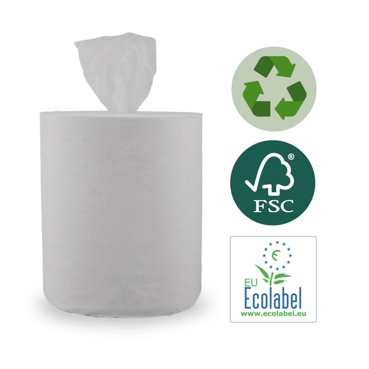 Handtuchrolle Centerfeed Midi 1-lagig (recycelt) 6 Rollen | Vet's Choice®