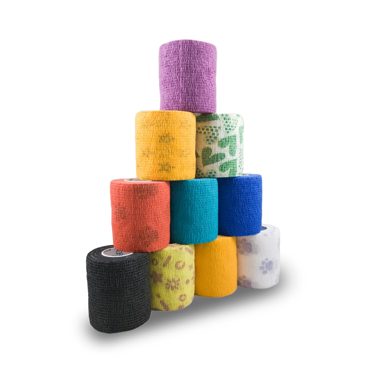 Elastische Kohäsivbinden (7,5 cm x 4,5 m), sortiment 24 Stück | Vet's Choice®