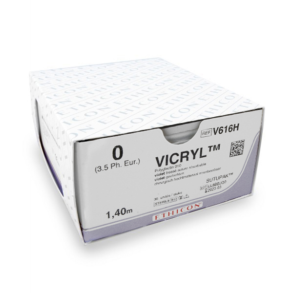 Nahtmaterial Vicryl Plus (V616H, 0-0, Sutupak) 36 Stück | Ethicon