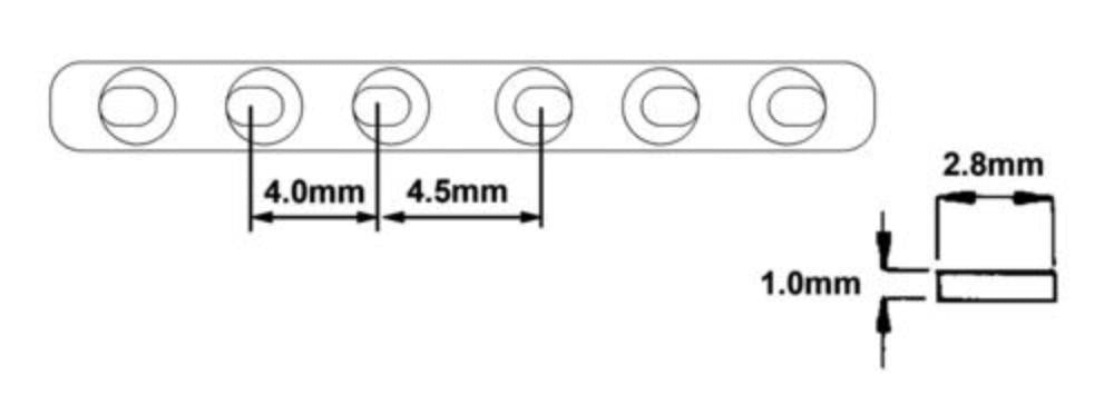Kompressionsplatte 1,0 x 10 mm, 2 Loch (C100210)