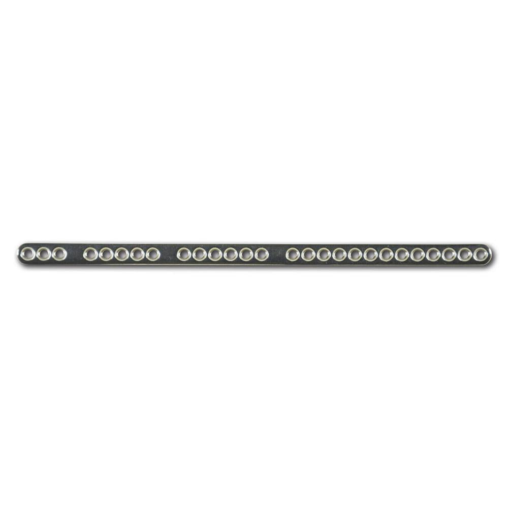 Platte breit 1,5 mm, schneidbar, mit Stegen, 27 Loch 120 mm lang (CP15413027B)