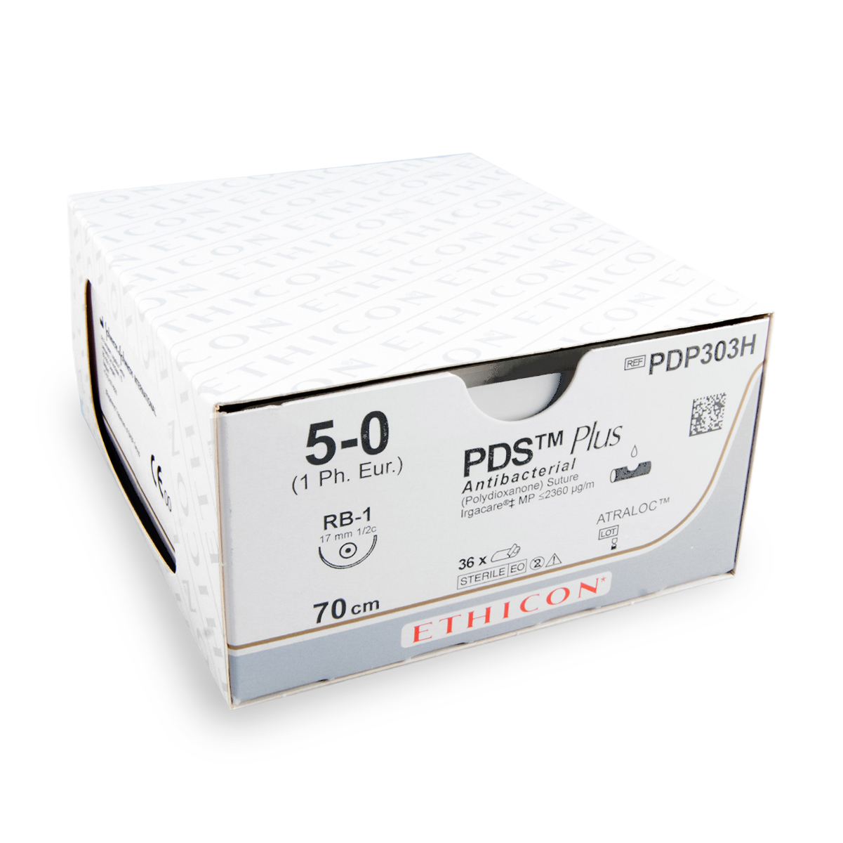 PDS Plus (PDP303H, USP 5-0, EP-1, RB-1, 0,5, 70 cm) 36 Stück | Ethicon
