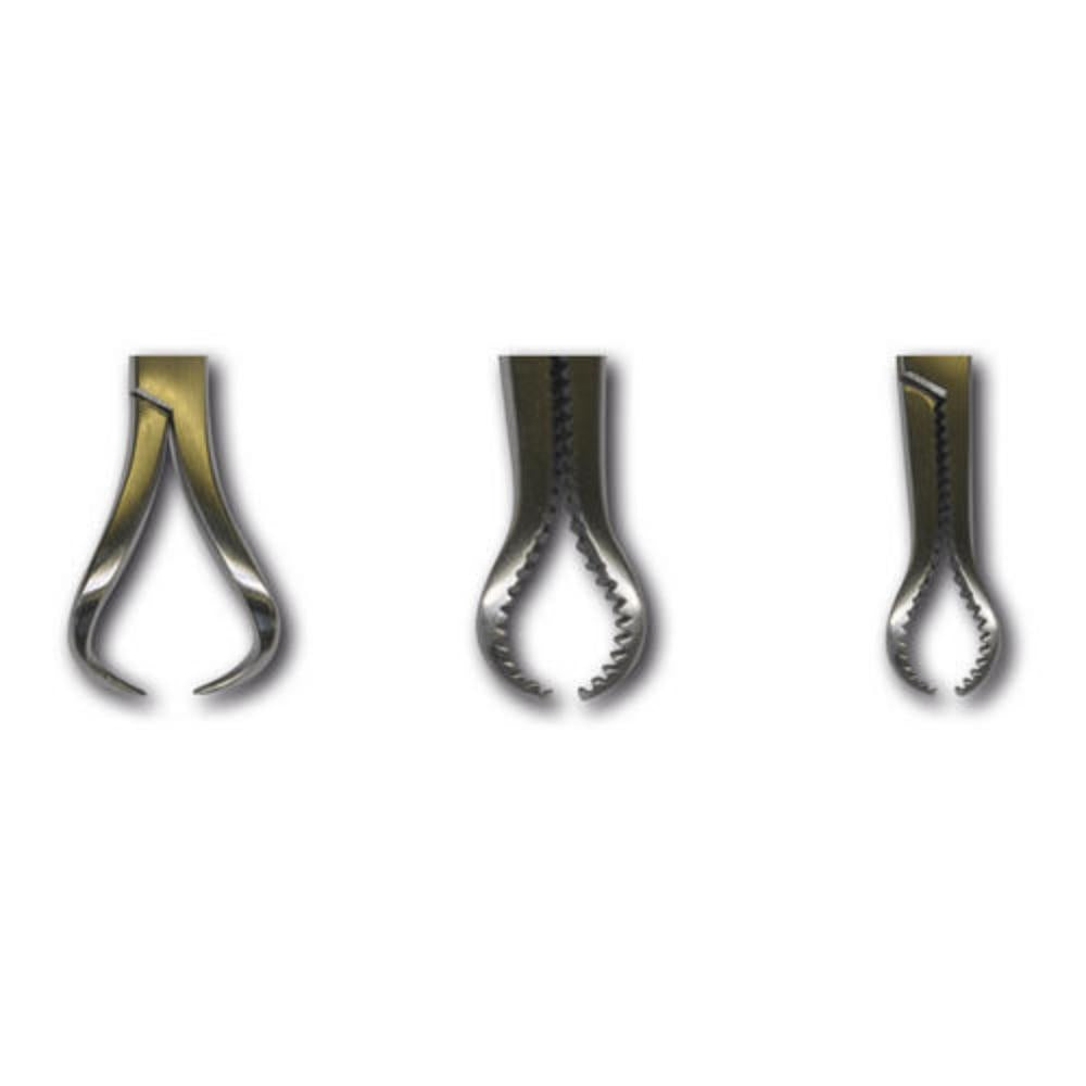 Knochenfasszange, gezahnt, Weite 3 mm, 140 mm (001218XS)