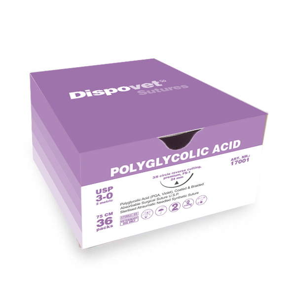 Nahtmaterial PGA (USP 3-0, 75 Cm, FS-1 Nadel) 36 Stk |Dispovet®