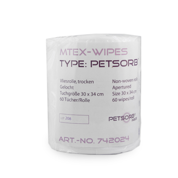 Petsorb® M-Wipes Wischtuchrolle (30 x 34 cm) 60 Stück pro Rolle