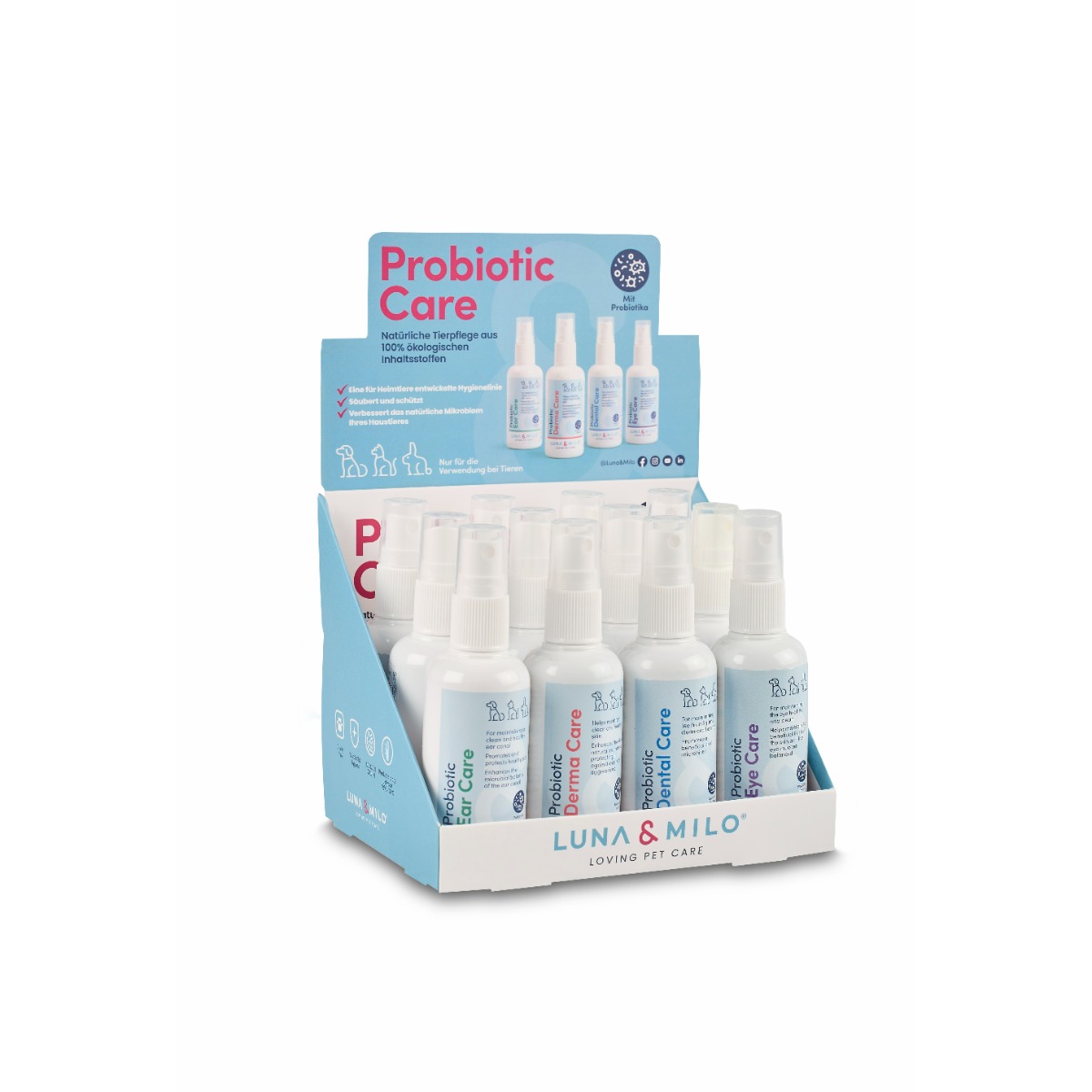 Luna & Milo Probiotic Care Display 12 x 100ml