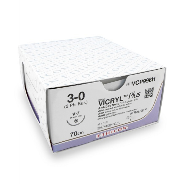 Vicryl Plus (USP 3/0, 70 cm, fs2, VCP398H) 36 Stück | Ethicon
