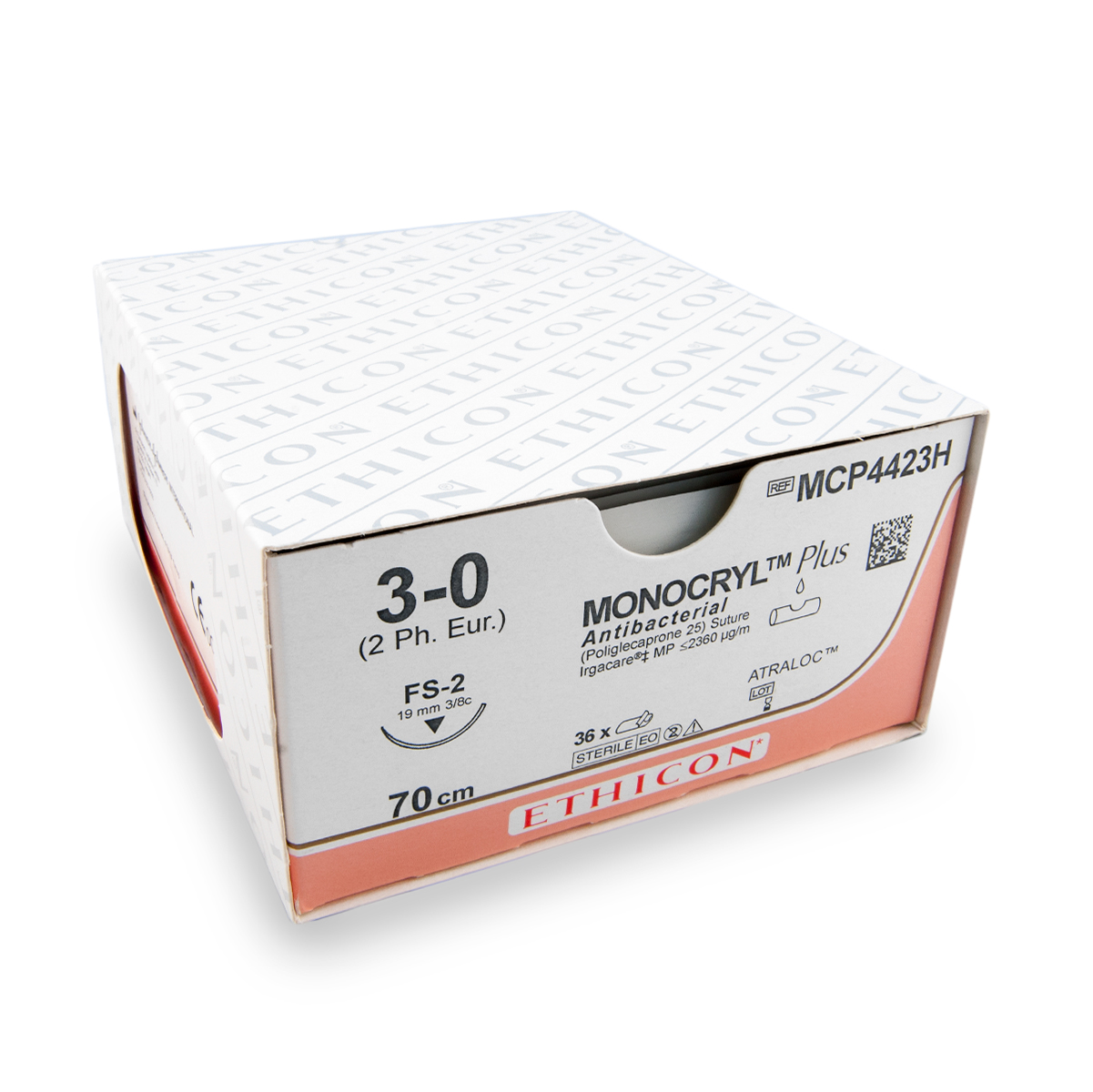 Nahtmaterial Monocryl + (MCP4423H, 3-0, 70 cm, FS-2 Nadel) 36 Stück | Ethicon