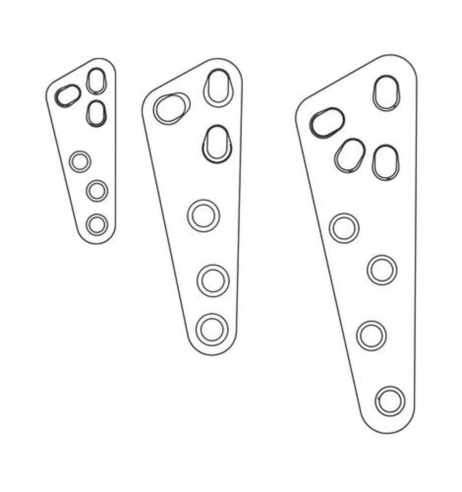 Deltaplatte, 3,5 mm breit, links