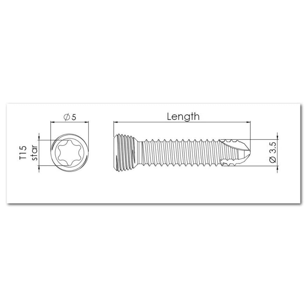 3,5 mm Lockingschraube, Star-Kopf, 36 mm lang (LS35STAR36)