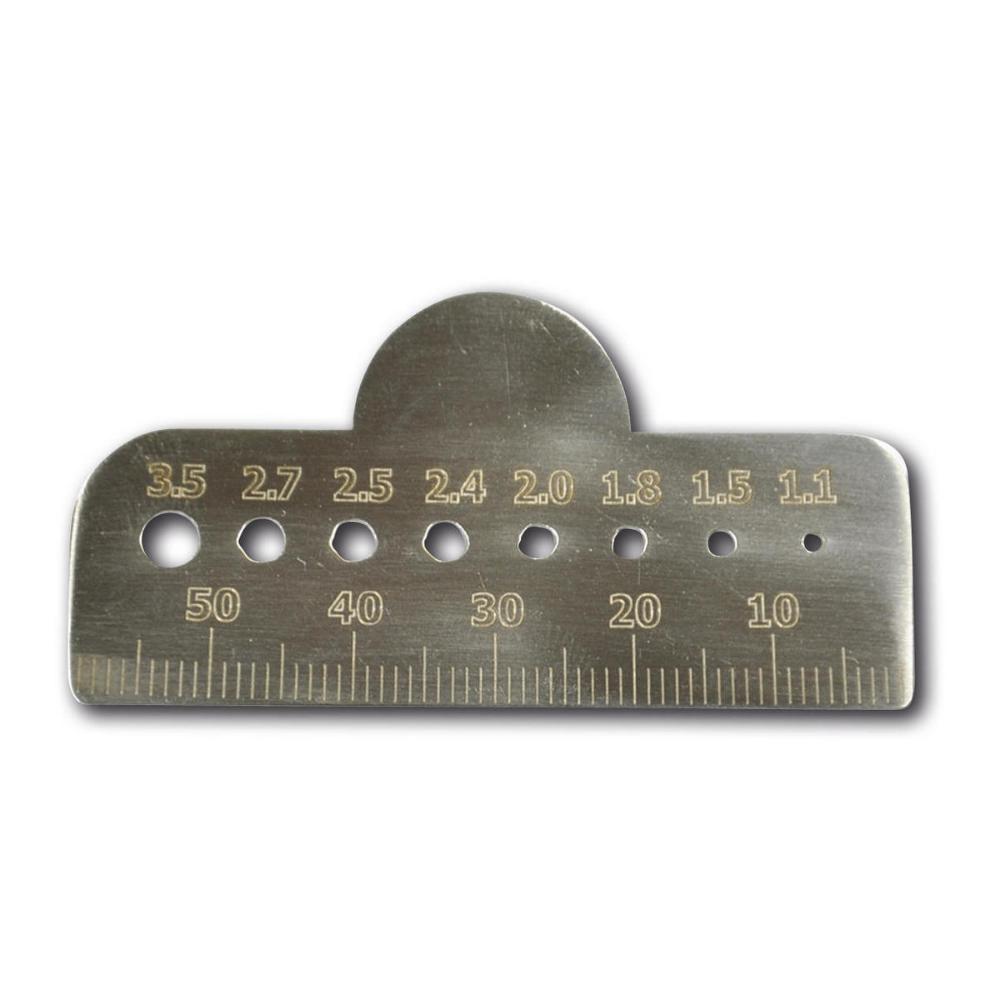 Messlehre für Bohrer (60 mm) und Schrauben (1,1 mm bis 3,5 mm)  (001496)