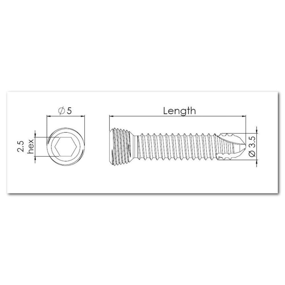 3,5 mm Locking-Schraube, Hex-Kopf, 24 mm lang (LS3524)