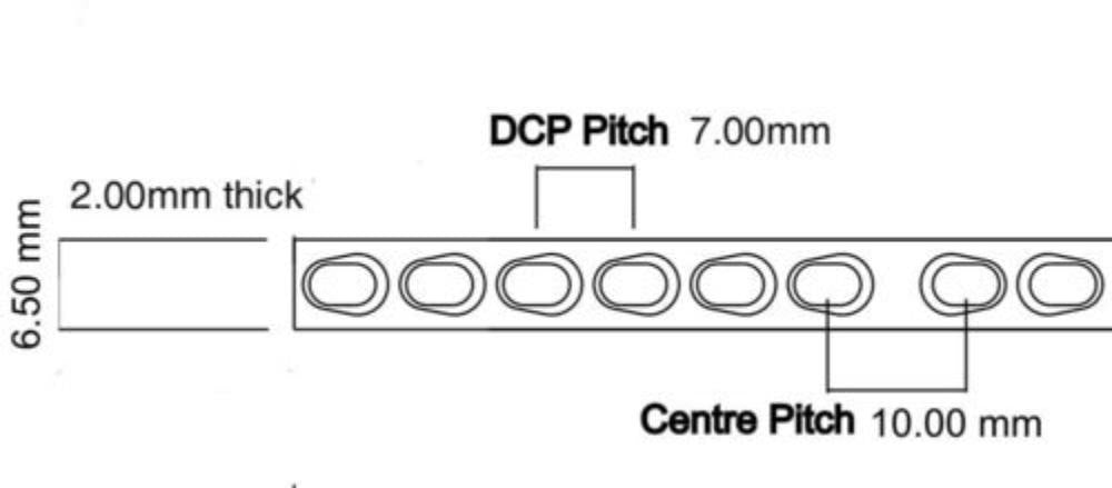 Kompressionsplatte 2,4 x 101 mm, 14 Loch (C2414101)