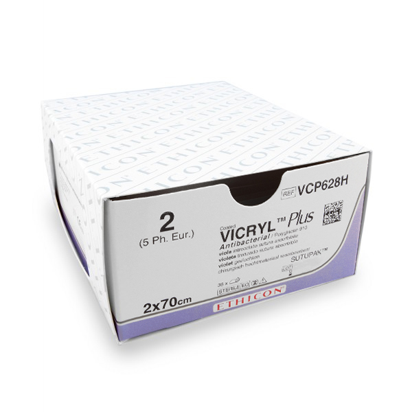 Nahtmaterial Vicryl Plus (VCP628H, 2, 2 x 70 cm) 36 Stück | Ethicon