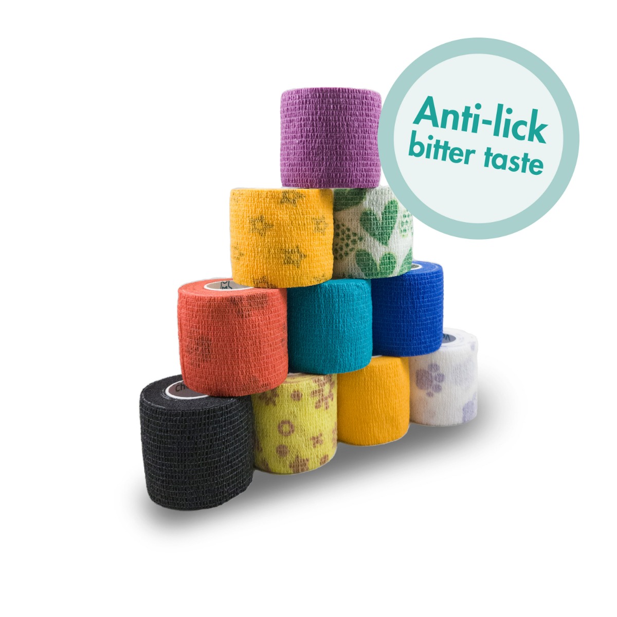 Elastische Kohäsivbinden (5 cm x 4,5 m), sortiment 36 Stück | Vet's Choice®