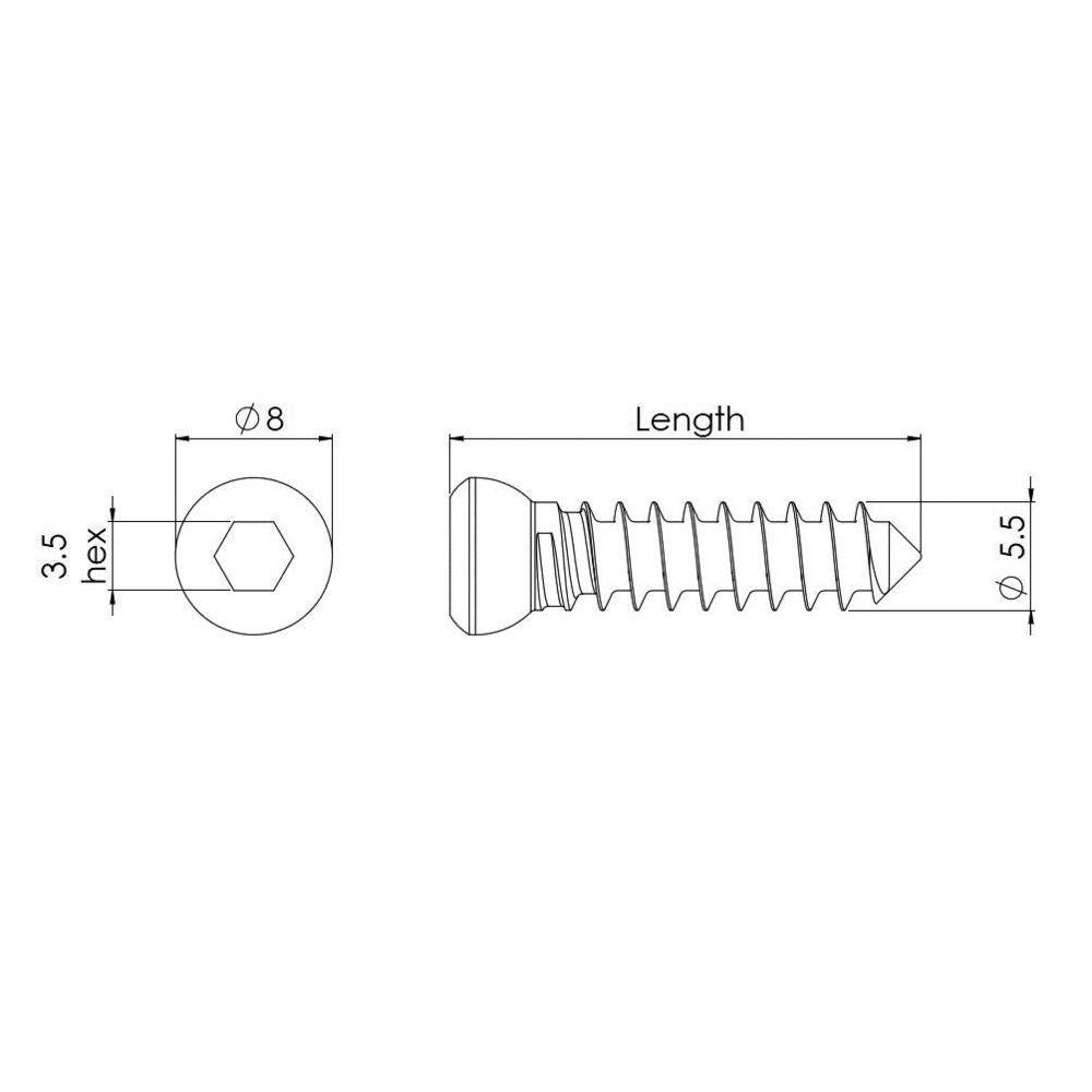 5,5 mm Kortikalisschraube, 26 mm lang (CS5526)