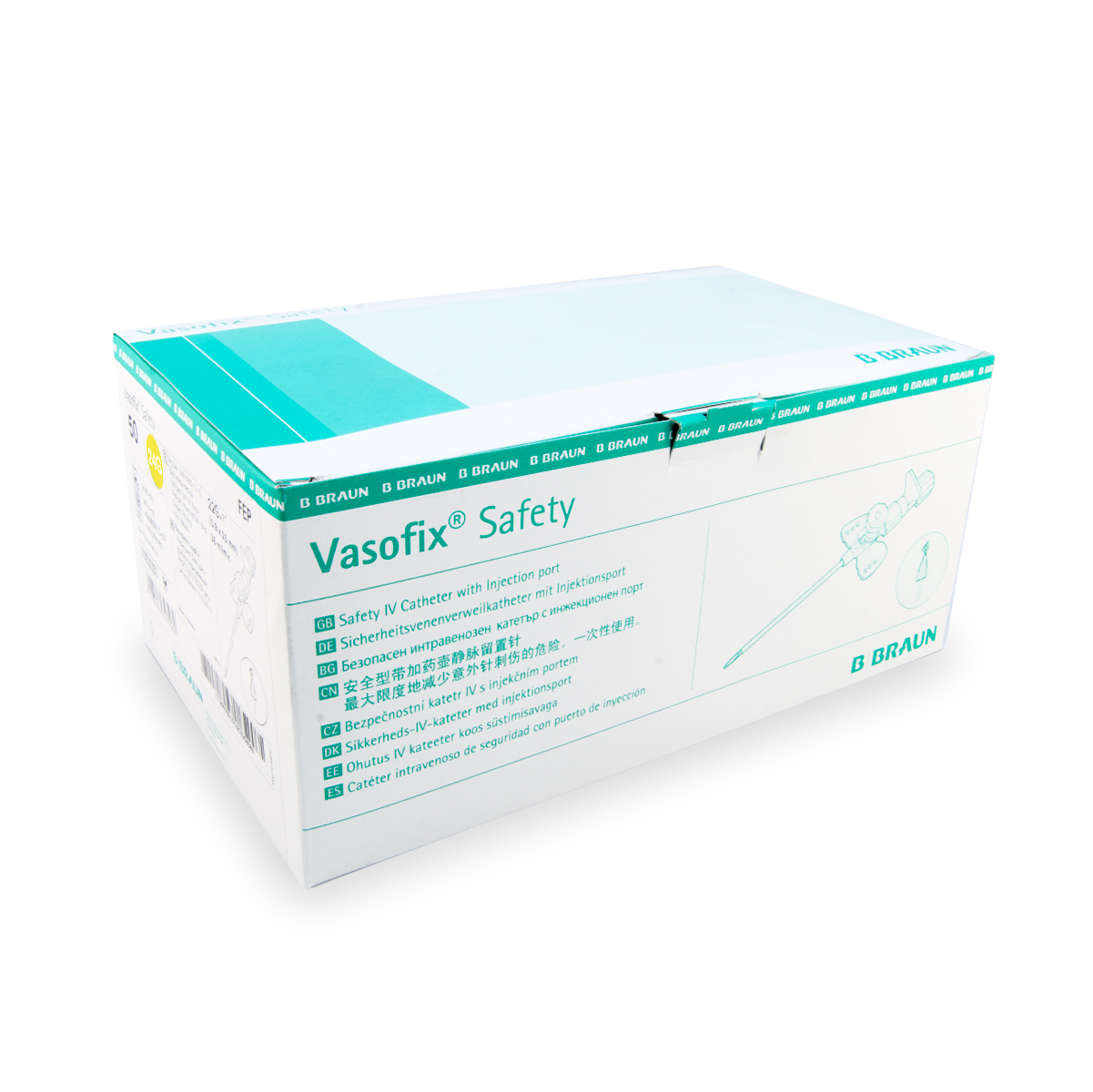 Venenverweilkanülen Vasofix® Safety (24G, 0,7 x 19 mm, gelb) 50 Stück | Bbraun