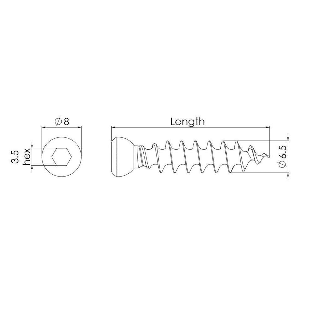 6,5 mm Spongiosaschraube, 45 mm lang (CNF6545)
