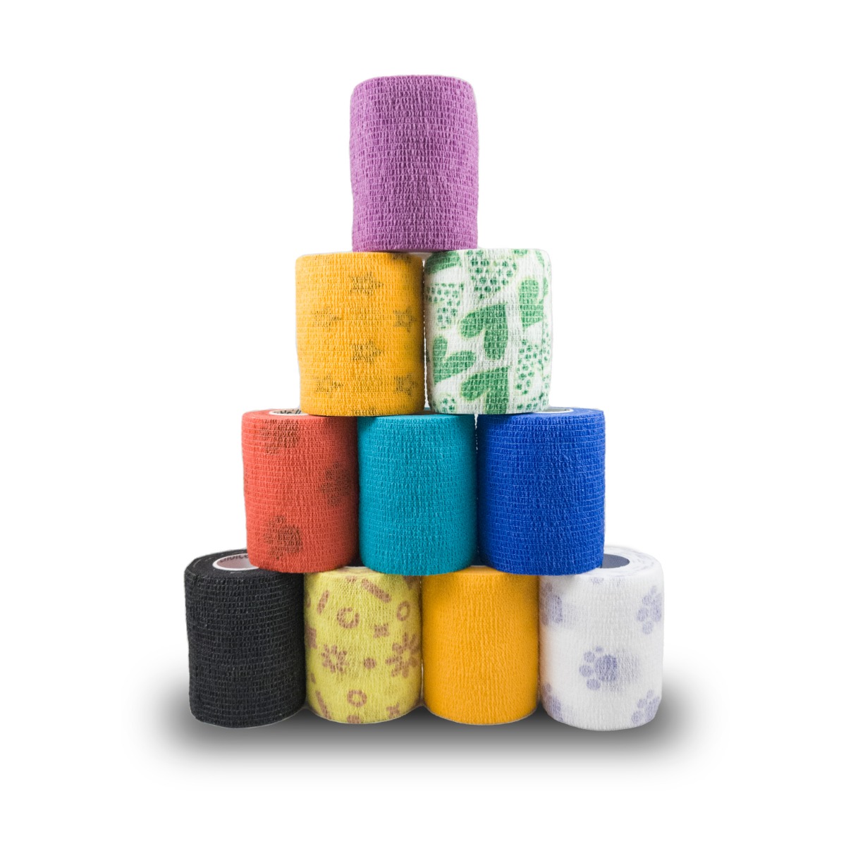 Elastische Kohäsivbinden (7,5 cm x 4,5 m), sortiment 24 Stück | Vet's Choice®