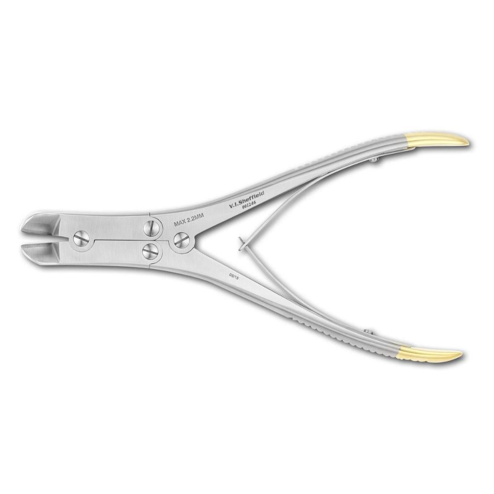 Implantatschneider, Edelstahl, > Ø 2,2mm, übersetzt, 230mm, Schrägschnitt (001246)