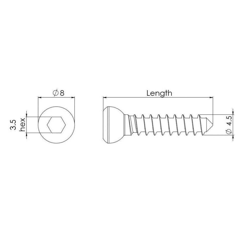 4,5 mm Kortikalisschraube mit Hex-Kopf, 42 mm lang (CS4542)