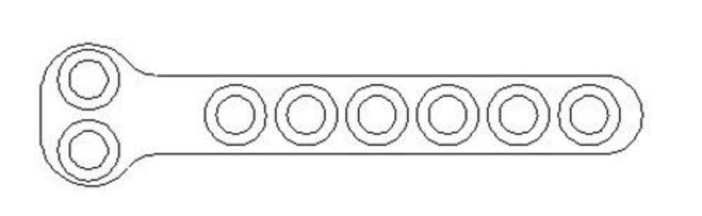 Hybrid-T-Platte 2,7/3,5mm Kopf 3,5mm Schaft 62mm T273562