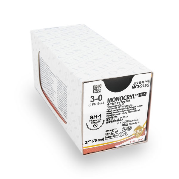 Nahtmaterial Monocryl + (MCP219G, 3-0, 70 cm, SH1-Plus) 12 Stück | Ethicon
