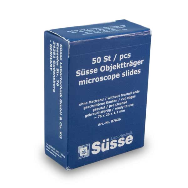 Objektträger (76 x 26 mm) ohne Mattrand, 5 x 50 Stück (150 Stück)