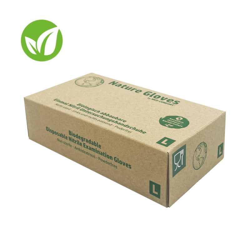 Nature Gloves - biologisch abbaubare Nitril-Handschuhe, L, 100 Stück